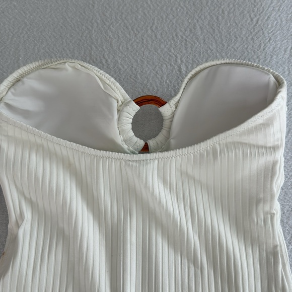 MELISSA ODABASH BARBUDA IVORY RIBBED SWIMSUIT, IVORY RIBBED, SIZE 4, $270.00 - Picture 8 of 10